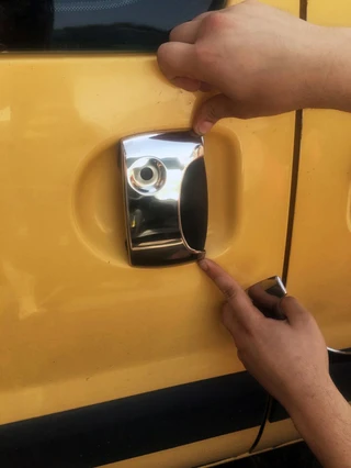 Накладки на ручки (нерж.) Дві передніх -2025 одна зсувний для Renault Kangoo 1998-2008 рр