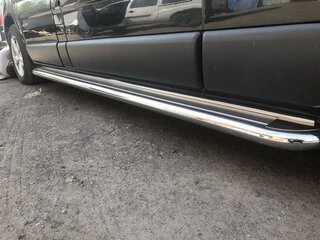 Бокові пороги Premium (2 шт., нерж) 60 мм, коротка база для Opel Vivaro 2001-2015 рр