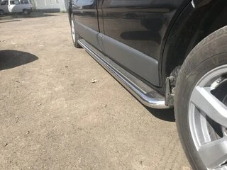 Бокові пороги Premium (2 шт., нерж.) 60 мм, довга база для Nissan Primastar 2002-2014 рр