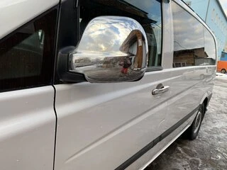 Накладки на дзеркала VITO 2004-2010 (2 шт) OmsaLine - Італійська нержавійка для Mercedes Viano рр