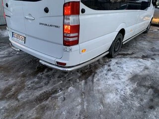 Бічні труби за заднім колесом кутові (2 шт, нерж) Long для Mercedes Sprinter W906 2006-2018 рр