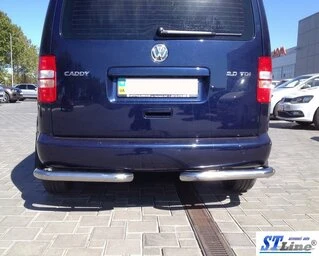 Задні куточки AK003 (2 шт., нерж) для Volkswagen Caddy 2004-2010 рр