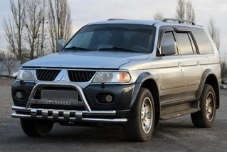 Передній захист ST015-2025WT (нерж) для Mitsubishi Pajero Sport 1996-2007 рр