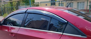 Вітровики з хромом (4 шт., Sunplex Chrome) для Chevrolet Cruze 2009-2015 рр