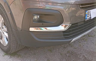 Накладки на протитуманки (2 шт., нерж) для Peugeot Partner/Rifter 2019- рр