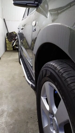 Бокові пороги Fullmond (2 шт, алюм.) для Hyundai Santa Fe 2 2006-2012 рр