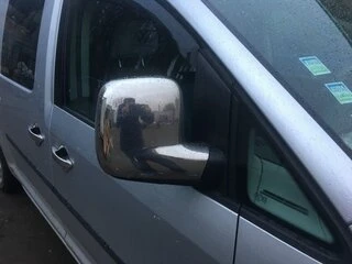 Накладки на дзеркала хром (2 шт) Хромований пластик для Volkswagen Caddy 2010-2015 рр