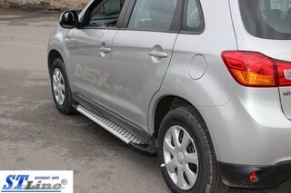 Бокові пороги Allmond Grey (2 шт., алюм.) для Mitsubishi ASX 2010-2023 рр