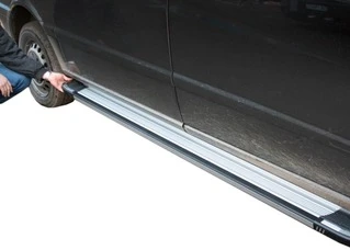 Бокові пороги Rainbow (2 шт., Алюміній) Довга (ExtraLong) для Mercedes Vito W639 2004-2014 рр