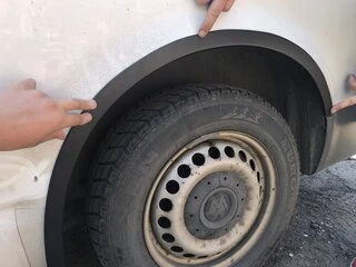 Накладки на арки (6 шт, чорні) Чорна нержавейка для Volkswagen T5 Transporter 2003-2010 рр