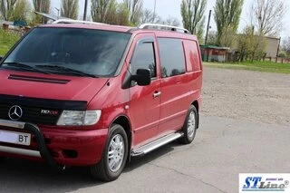 Бокові пороги Allmond Grey (2 шт., алюм.) для Mercedes Vito W638 1996-2003 рр