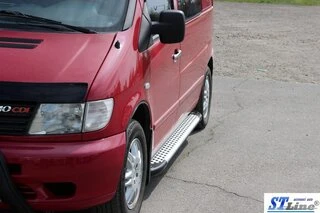 Бокові пороги Allmond Grey (2 шт., алюм.) для Mercedes Vito W638 1996-2003 рр