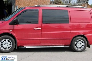 Бокові пороги Allmond Grey (2 шт., алюм.) для Mercedes Vito W638 1996-2003 рр