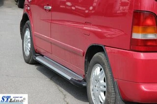 Бокові пороги Allmond Grey (2 шт., алюм.) для Mercedes Vito W638 1996-2003 рр