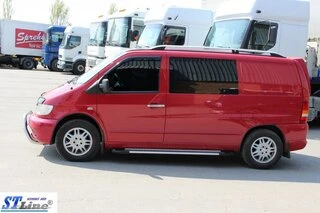 Бокові пороги Line (2 шт., алюм.) для Mercedes Vito W638 1996-2003 рр