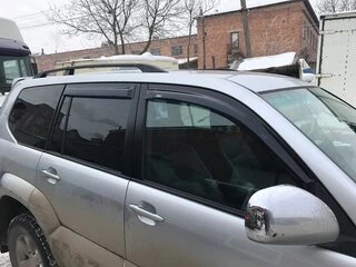 Рейлінги Чорні турецькі Металеві ніжки для Toyota Land Cruiser Prado 120