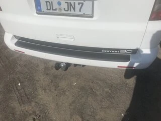 Накладка на задній бампер із загином (ABS-пластик) Матова для Volkswagen T5 2010-2015 рр