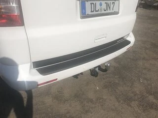 Накладка на задній бампер із загином (ABS-пластик) Матова для Volkswagen T5 Transporter 2003-2010 рр
