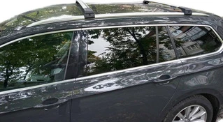 Поперечний багажник на інтегровані рейлінги під ключ (2 шт) Сірий для Volkswagen Passat B8 2015-2023 рр