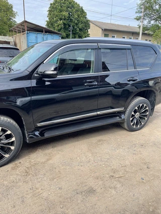 Бокові пороги GX-style (2 шт., алюміній) Чорний колір (сіра підніжка) для Toyota Land Cruiser Prado 150