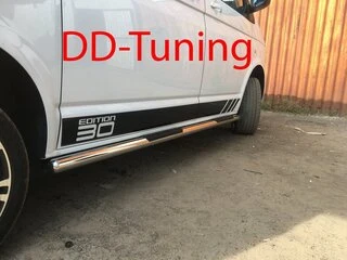 Бічні труби (2 шт., нерж) 70мм, Довга база для Volkswagen T5 2010-2015 рр