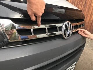 Накладки на решітку (Carmos, 2 шт., нерж.) для Volkswagen T5 2010-2015 рр