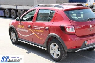 Бічні труби BB001 (2 шт., нерж) 60 мм для Renault Sandero 2013-2022 рр