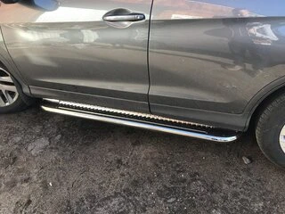 Бокові пороги KB001 (нерж) 60 мм для Honda CRV 2012-2016 рр