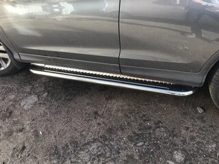 Бокові пороги KB001 (нерж) 60 мм для Honda CRV 2012-2016 рр