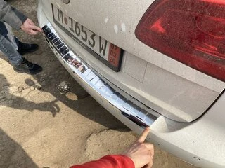 Накладка на задній бампер Carmos (нерж) для Volkswagen Touran 2010-2015 рр