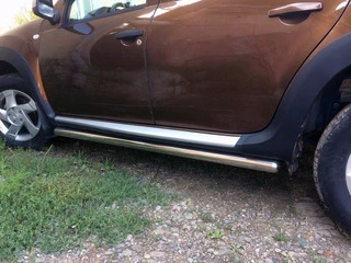 Бічні труби без вставок (2 шт., нерж.) 60 мм для Renault Duster 2008-2017 рр