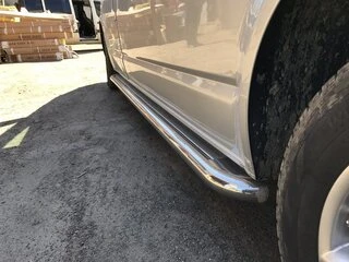 Бокові пороги Premium (2 шт., нерж) 60 мм, довга база для Volkswagen T5 2010-2015 рр