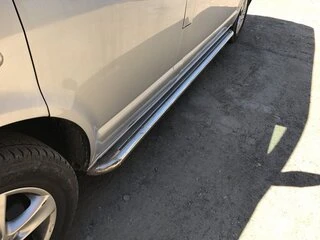 Бокові пороги Premium (2 шт., нерж) 60 мм, довга база для Volkswagen T5 2010-2015 рр