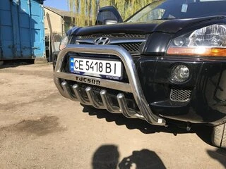 Кенгурятник WT004 (нерж.) для Hyundai Tucson JM 2004- рр
