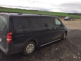 Рейлінги чорні ELITE (пласт. ніжки) Коротка база (SHORT) для Mercedes Vito / V-class W447 2014- рр