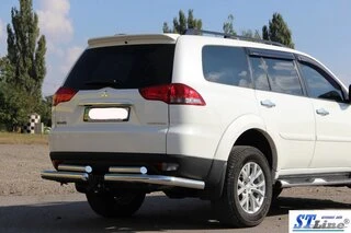 Задній захист AK003-Special (2 шт., нерж) для Mitsubishi Pajero Sport 2008-2015 рр