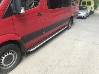Бокові пороги Fullmond (2 шт, алюм) Long/ExtraLong для Mercedes Sprinter W906 2006-2018 рр