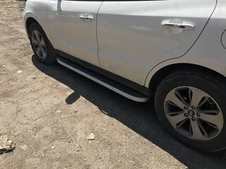 Бокові пороги Tayga Grey (2 шт., алюміній) для Hyundai Santa Fe 2 2006-2012 рр