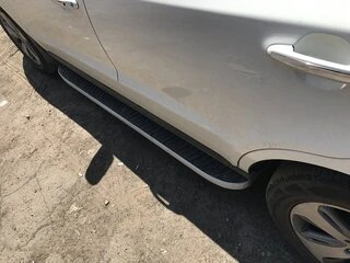 Бокові пороги Tayga Grey (2 шт., алюміній) для Hyundai Santa Fe 2 2006-2012 рр