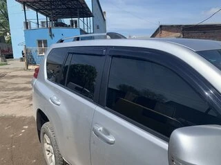 Рейлінги турецька дизайн (Хром, 2 шт) металеві ніжки для Toyota Land Cruiser Prado 150