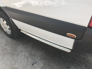 Бічні труби за заднім колесом (2 шт., нерж) Середня база, 60мм для Volkswagen Crafter 2006-2016 рр