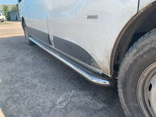 Бокові пороги Premium (2 шт., нерж) 60 мм, коротка база для Opel Vivaro 2001-2015 рр