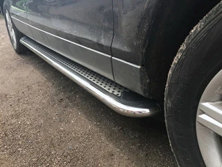 Бокові пороги Maydos V2 (2 шт., алюміній -2025 нерж) для Ауди Q7 2005-2015 рр