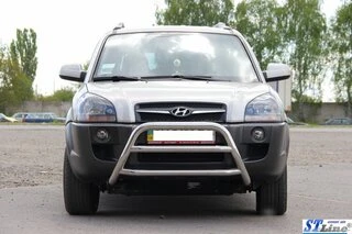 Кенгурятник WT022 (нерж.) для Hyundai Tucson JM 2004- рр