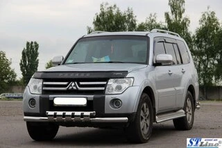 Передній захист ST015-13 (нерж.) для Mitsubishi Pajero Wagon IV