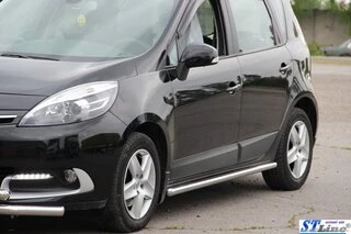 Бічні труби BB001 (2 шт., нерж) 60 мм для Renault Scenic/Grand 2009-2016 рр