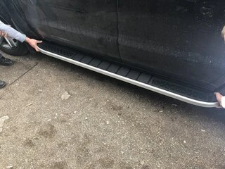 Бокові пороги Tayga V2 (2 шт., алюміній) для Volkswagen Amarok 2010-2022 рр