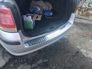 Накладка на задній бампер OmsaLine глянець (SW, нерж) для Opel Astra H 2004-2013 рр