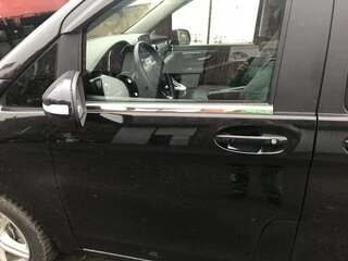 Нижні молдинги стекол (2 шт., нерж) OmsaLine - Італійська нержавійка для Mercedes Vito / V-class W447 2014- рр