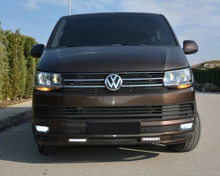 Накладка на передній бампер Sport 2-LED 2015-2018 (під фарбування) для Volkswagen T6